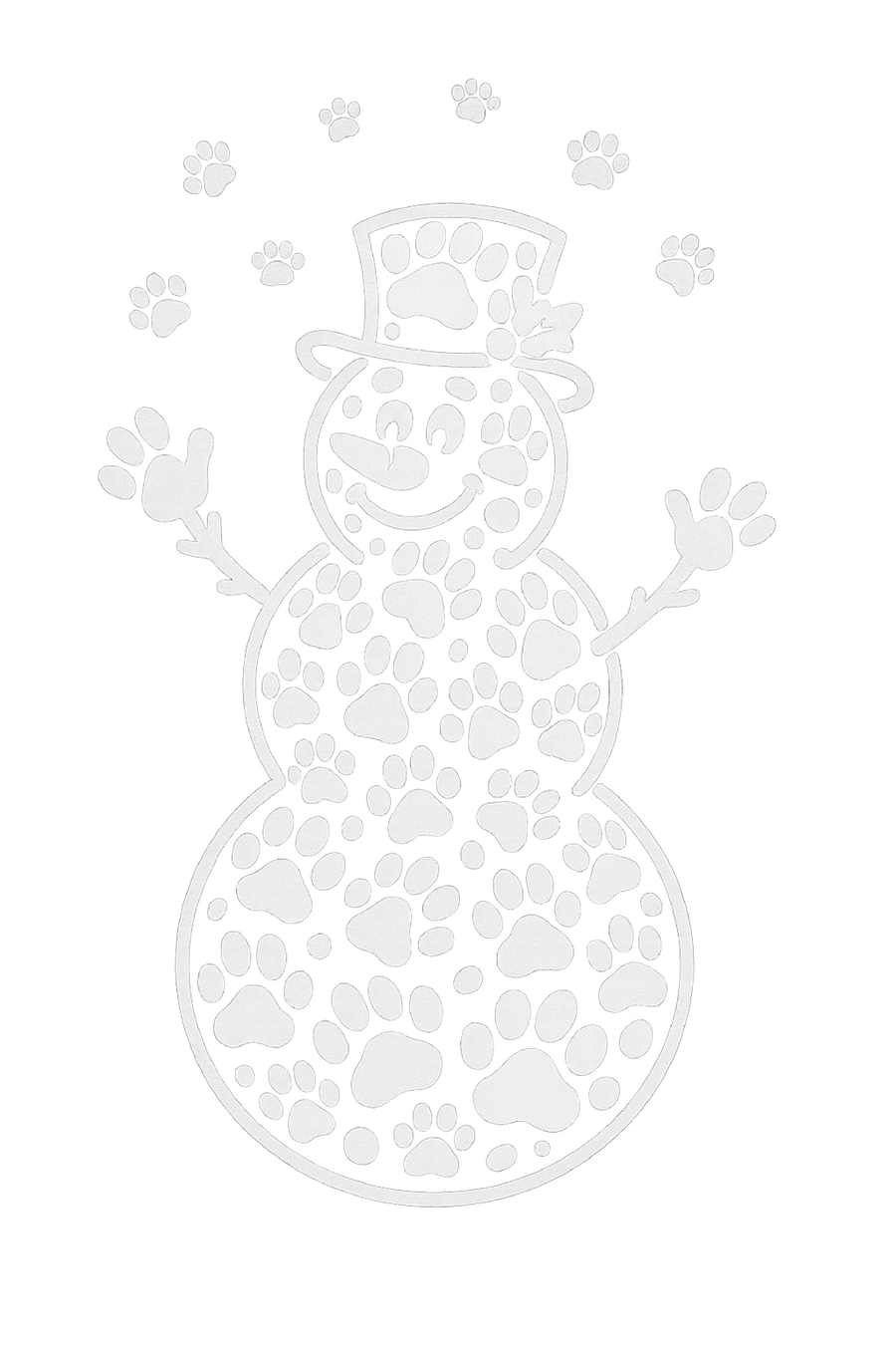 Paw Print Snowman