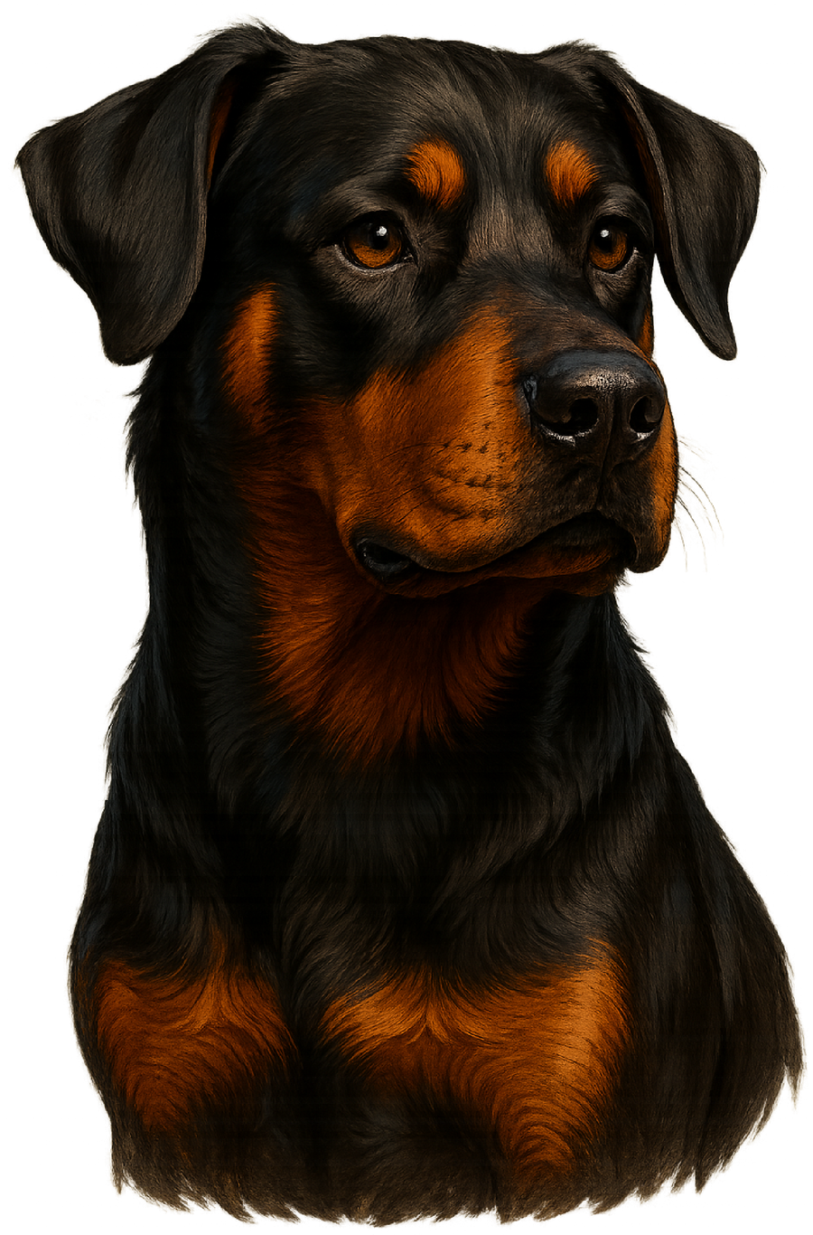Rottweiler Painted Portrait