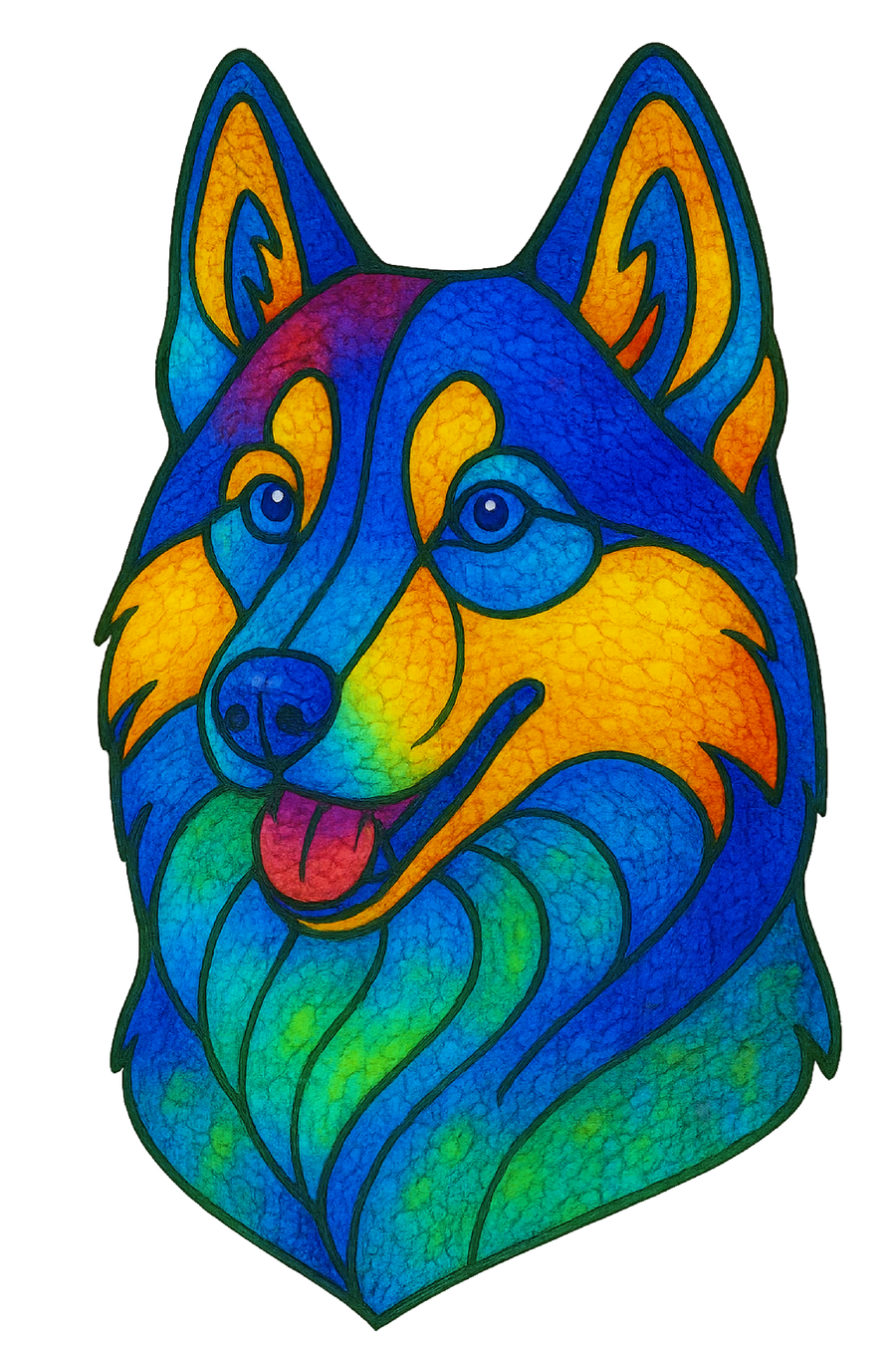 Stained Glass Husky