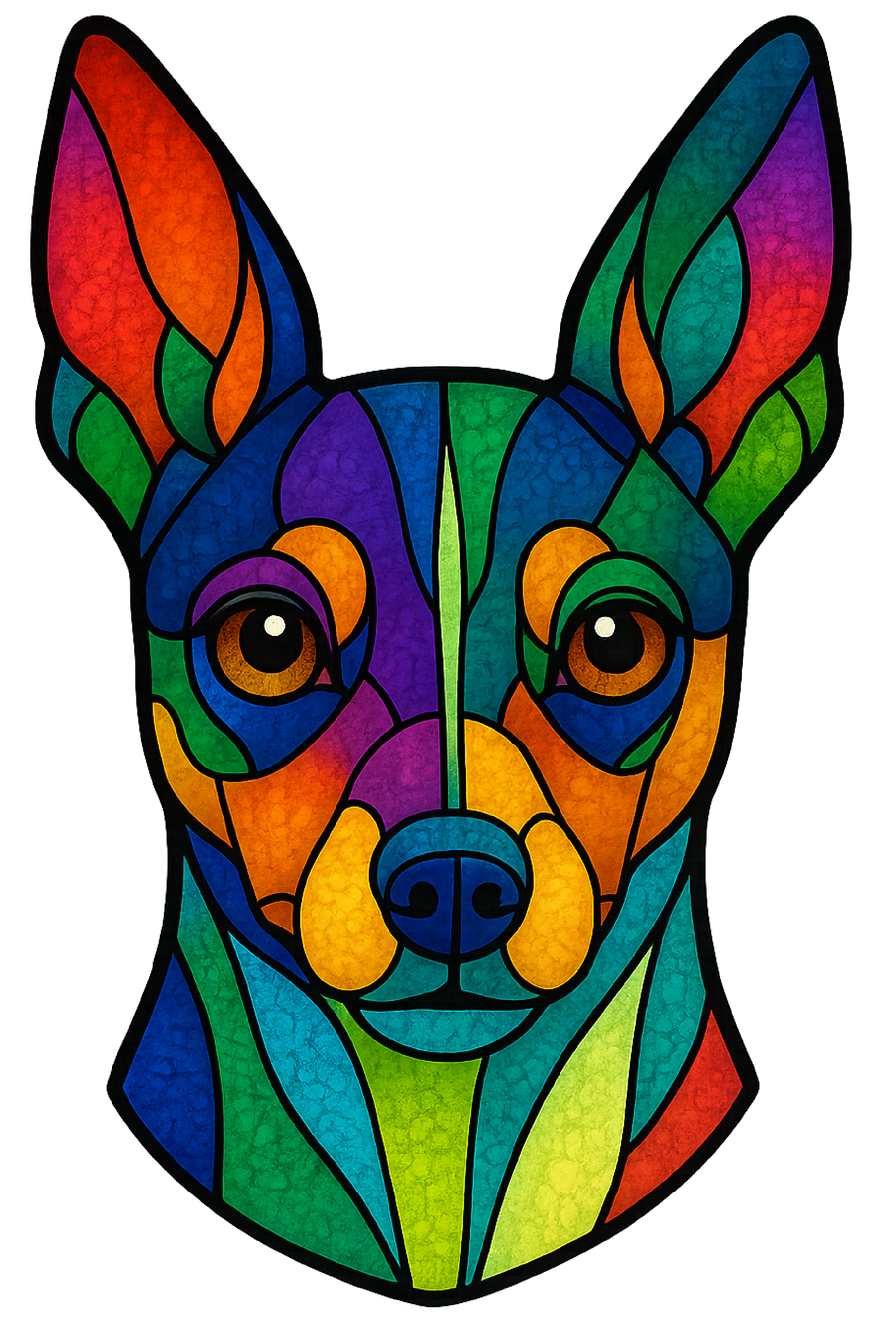 Stained Glass Toy Fox Terrier