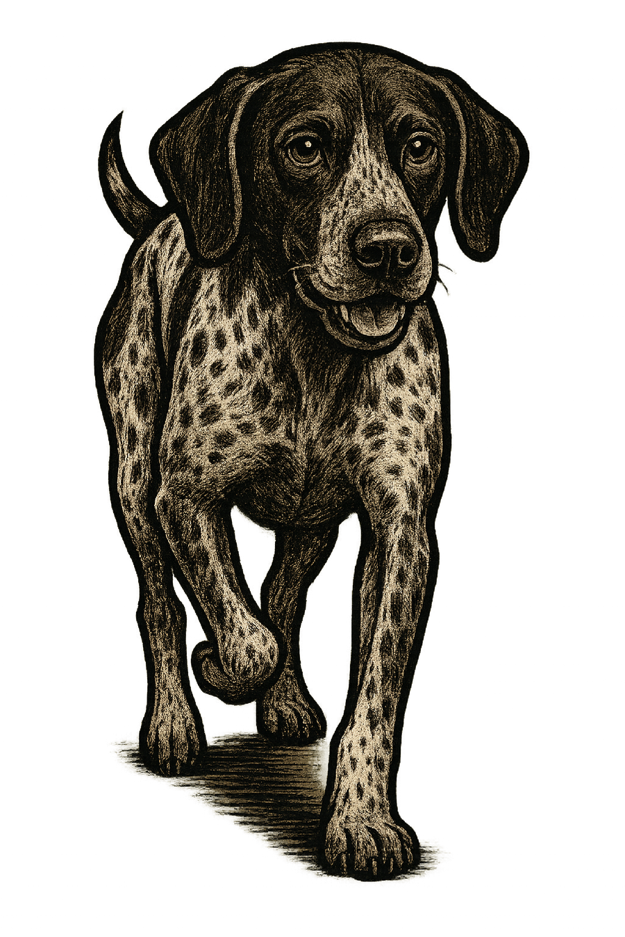 German Shorthaired Pointer Ink Sketch