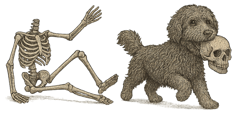 Lost Your Head - Gray Doodle