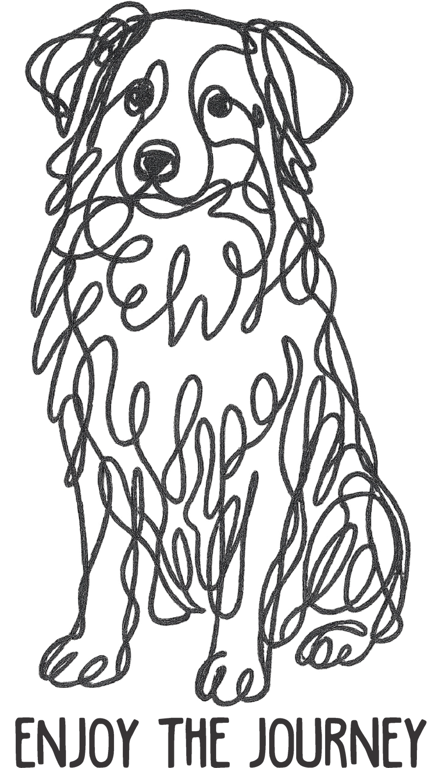 Enjoy the Journey - Line Art Dog