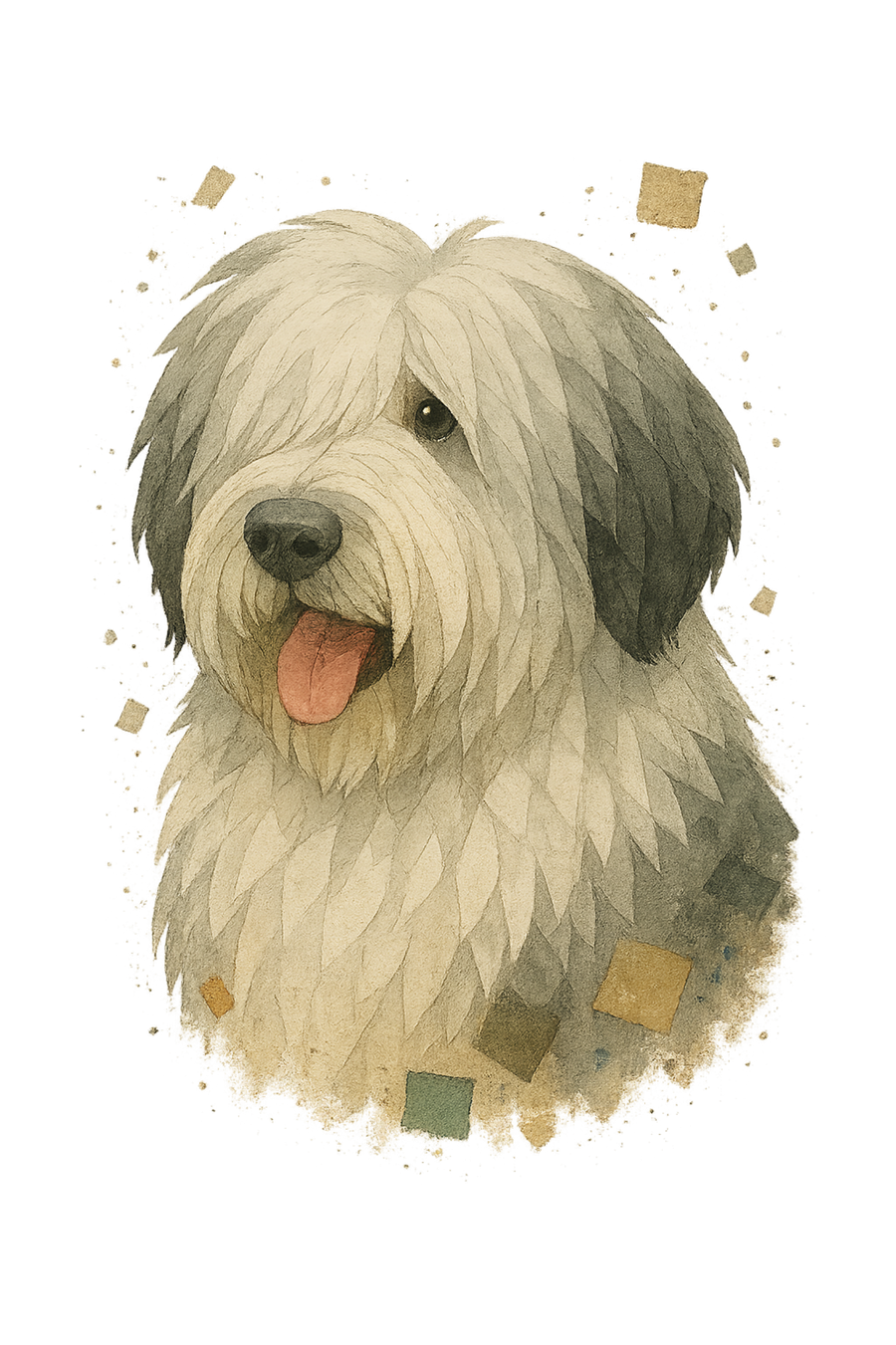 Sheepdog Watercolor - Cream
