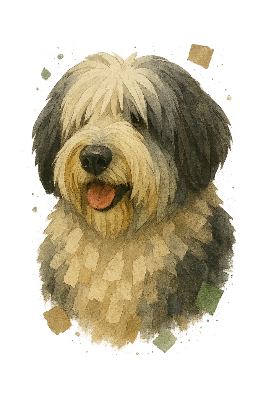 Sheepdog Watercolor - Gray