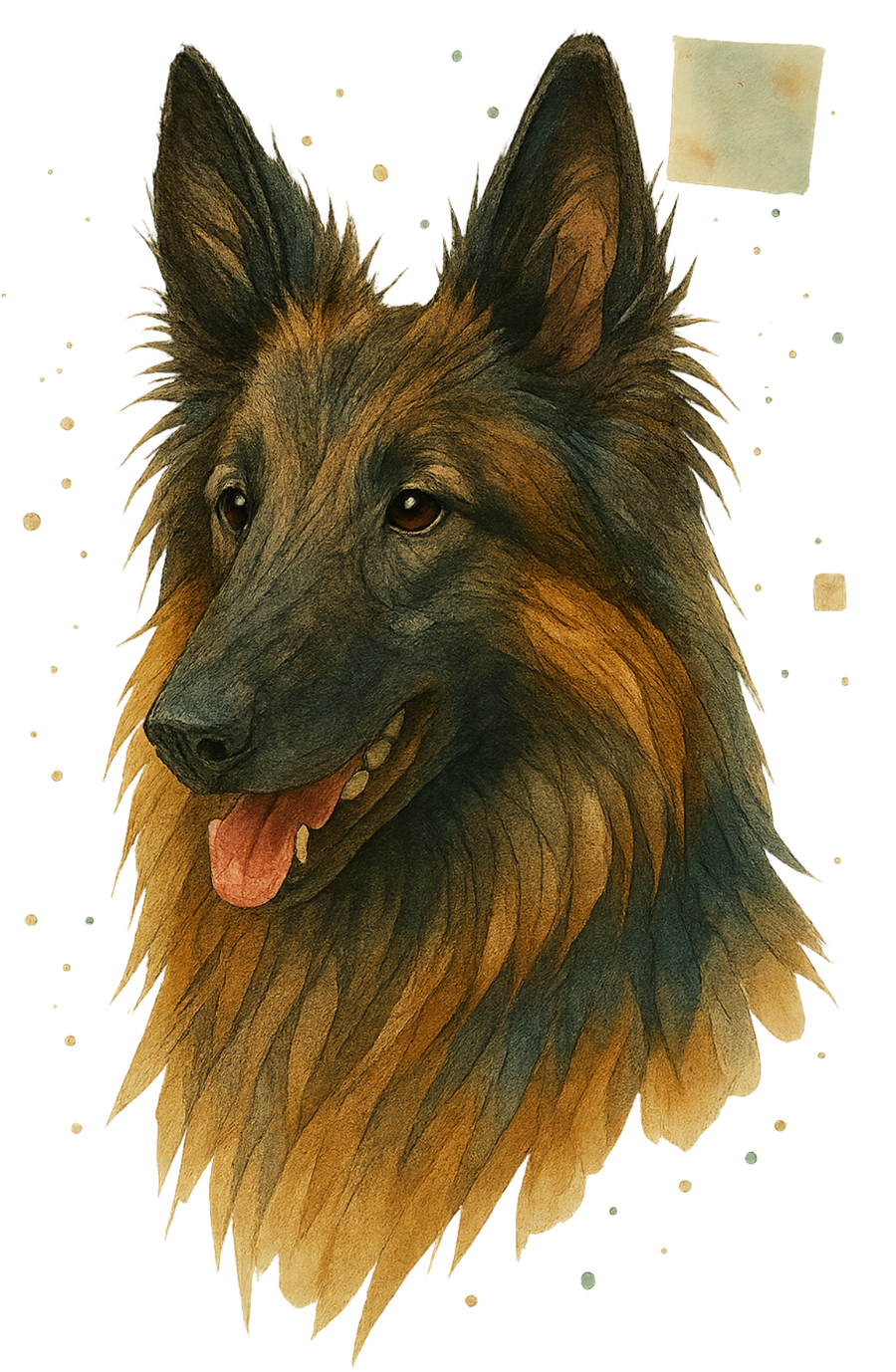 Belgian Tervuren Watercolor - Dark