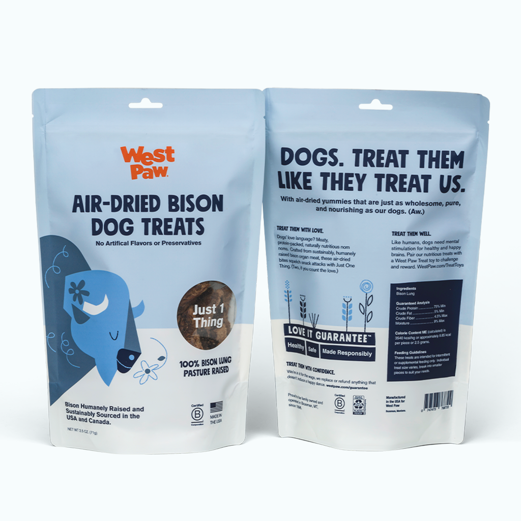 West Paw bison lung dog treats detail