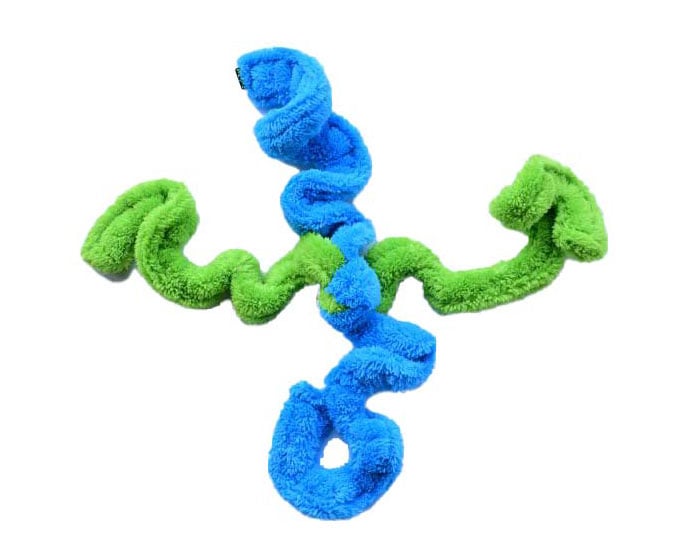 Cycle Dog Duraplush Springy Thing dog toy, large, blue and green