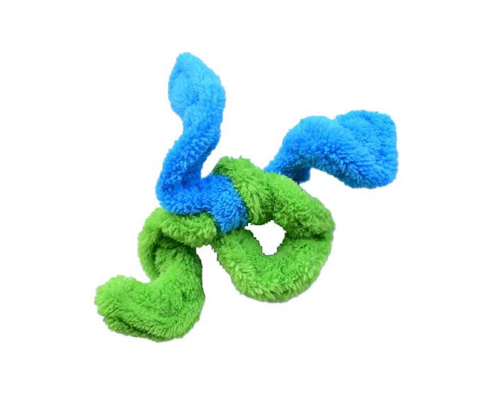 Cycle Dog Duraplush Springy Thing dog toy, medium, blue and green