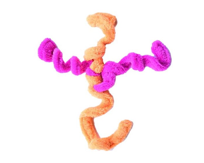 Cycle Dog Duraplush Springy Thing dog toy, large, orange and fuchsia