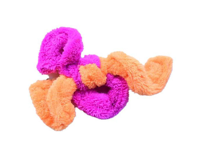 Cycle Dog Duraplush Springy Thing dog toy, medium, orange and fuchsia