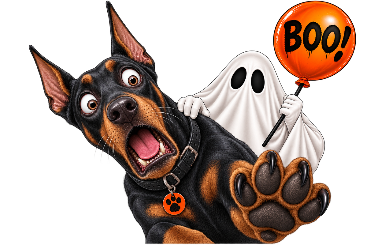 Boo! Doberman & Ghost shirt design