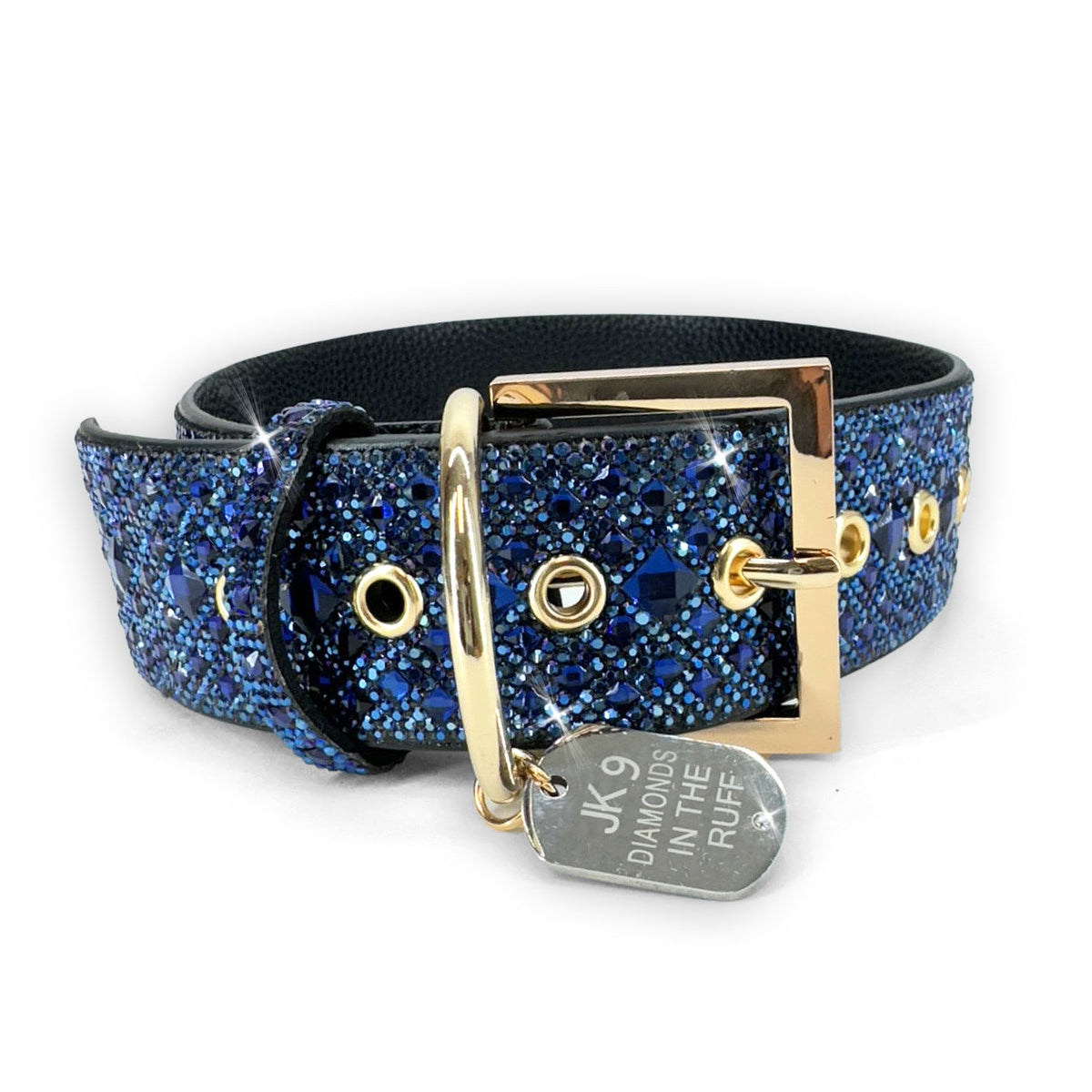 Jacqueline Kent Diamonds in the Ruff dog collar in Blue, Large
