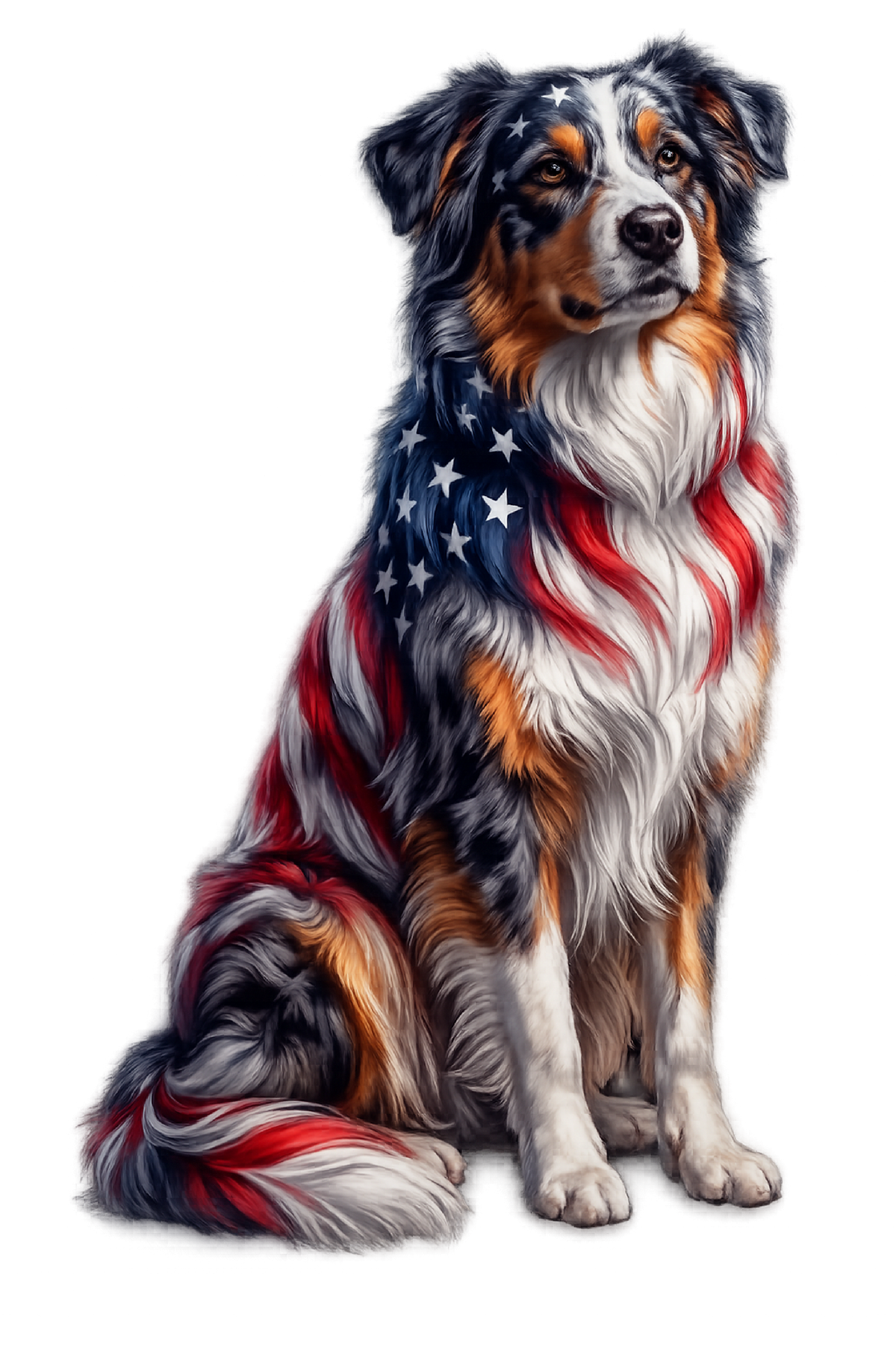 Stars & Stripes Australian Shepherd shirt design