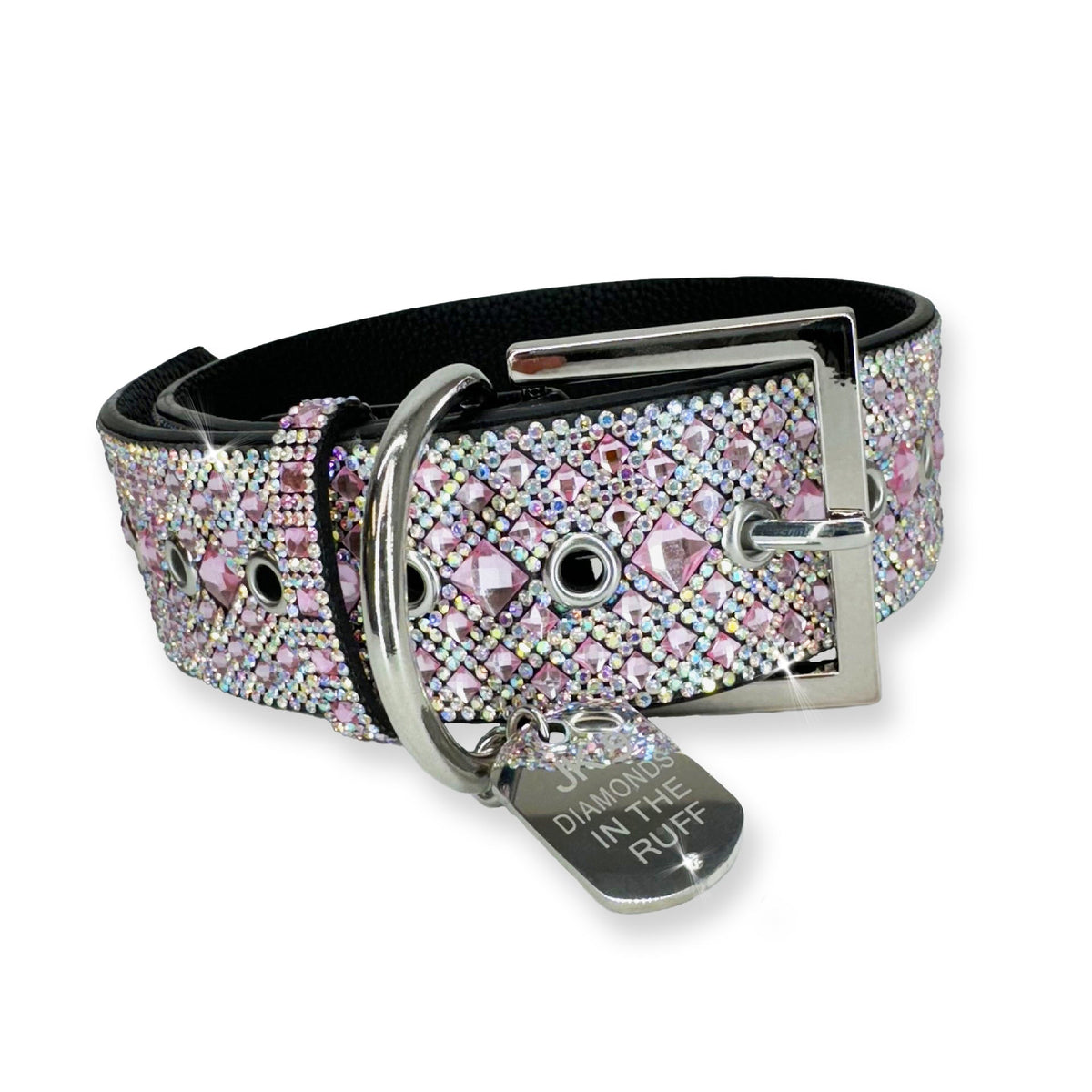 Jacqueline Kent Diamonds in the Ruff dog collar in Pink, Large