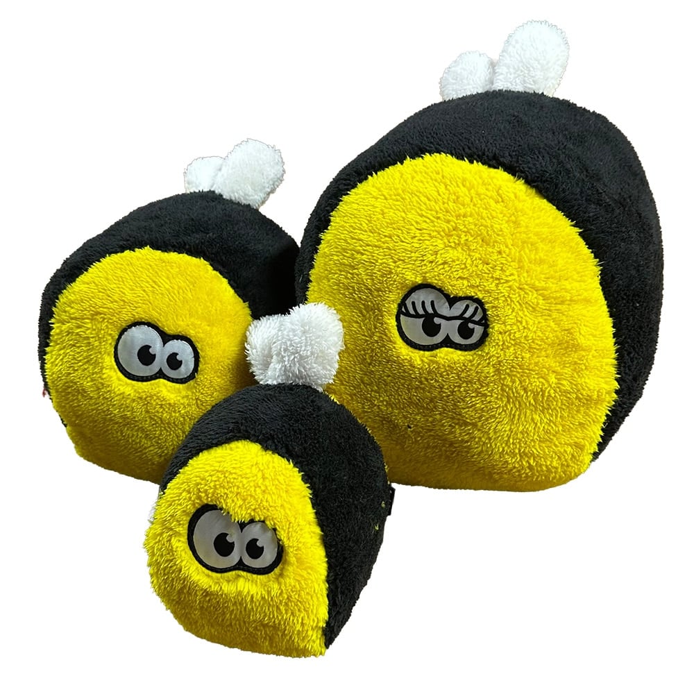 Cycle Dog Duraplush FuzzBall Bumble Bee dog toys, three sizes
