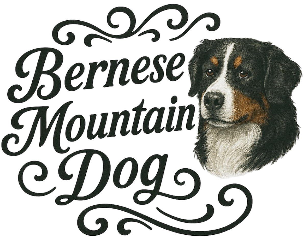 Bernese Mountain Dog Portrait & Script shirt design