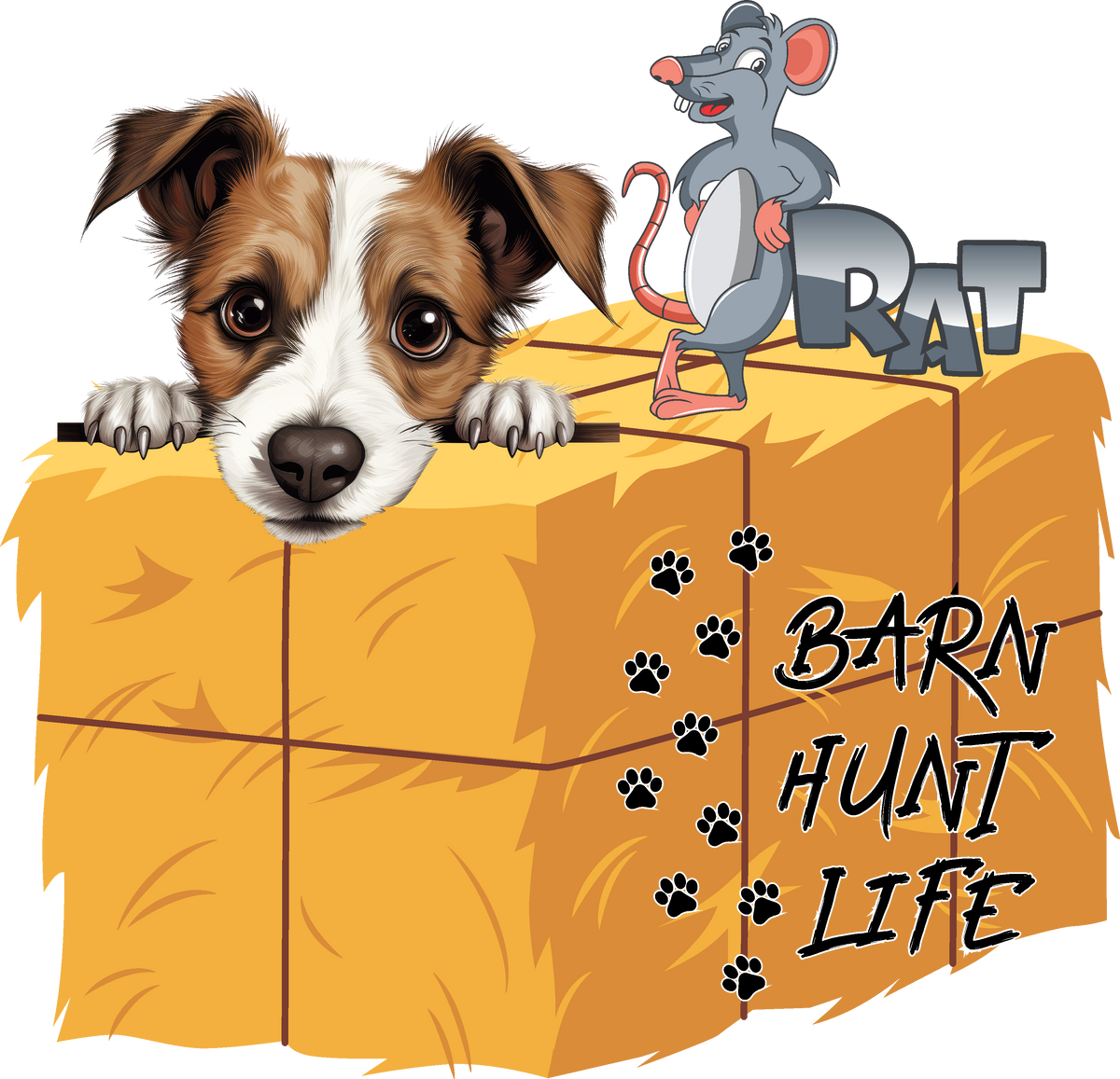 Barn Hunt Life Jack Russell (Peeking) shirt design