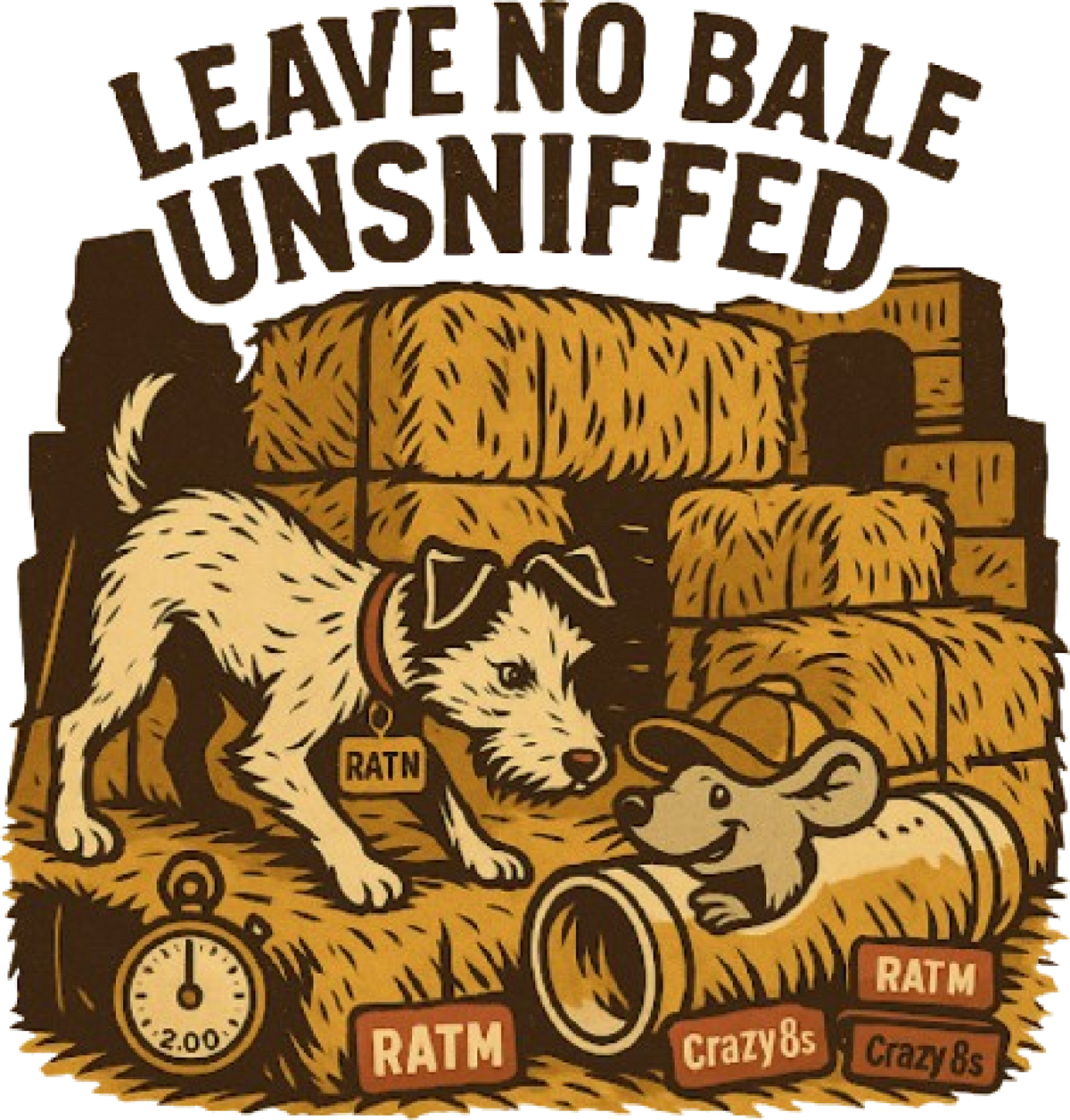 Leave No Bale Unsniffed Barn Hunt shirt design