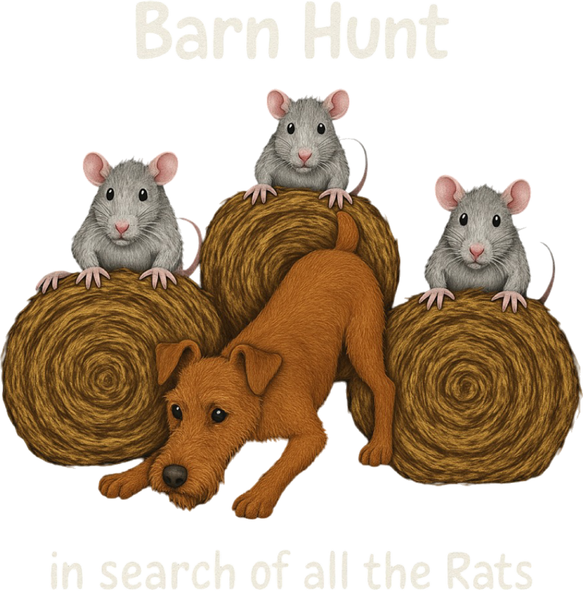 Barn Hunt: In Search of All the Rats Irish Terrier shirt design