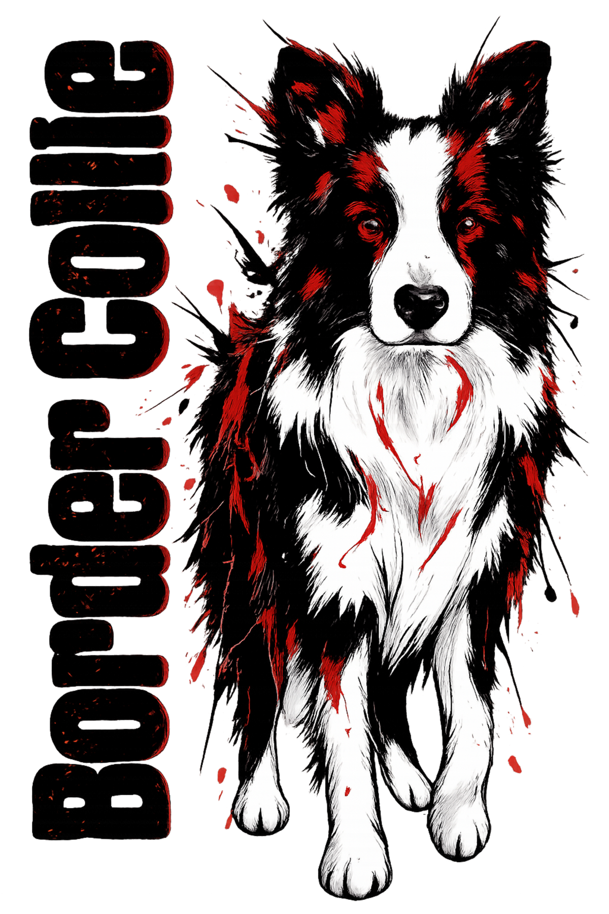 Border Collie Red Splash shirt design