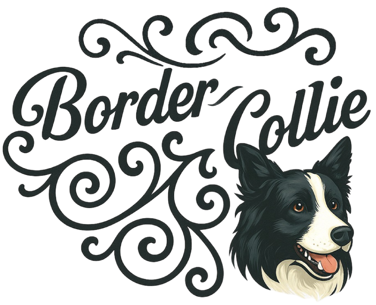 Border Collie Portrait & Script shirt design