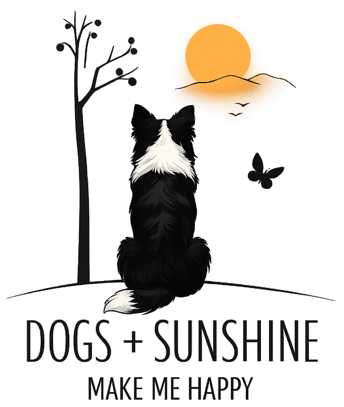 Dogs + Sunshine Make Me Happy - Border Collie shirt design
