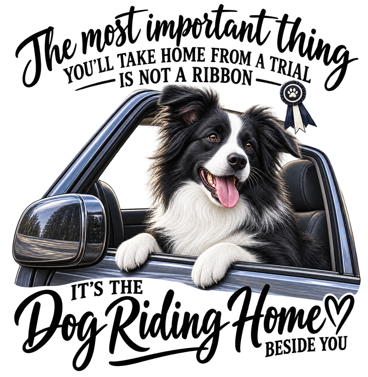 The Dog Riding Home Beside You Border Collie shirt design