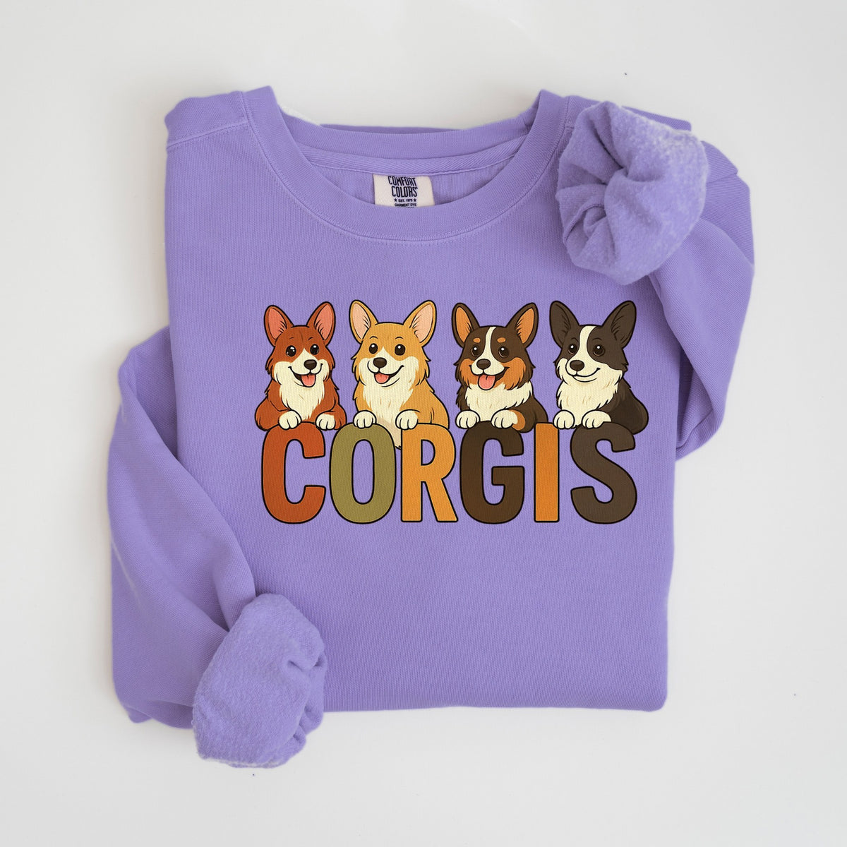Corgi Lineup - Comfort Colors crewneck in Violet