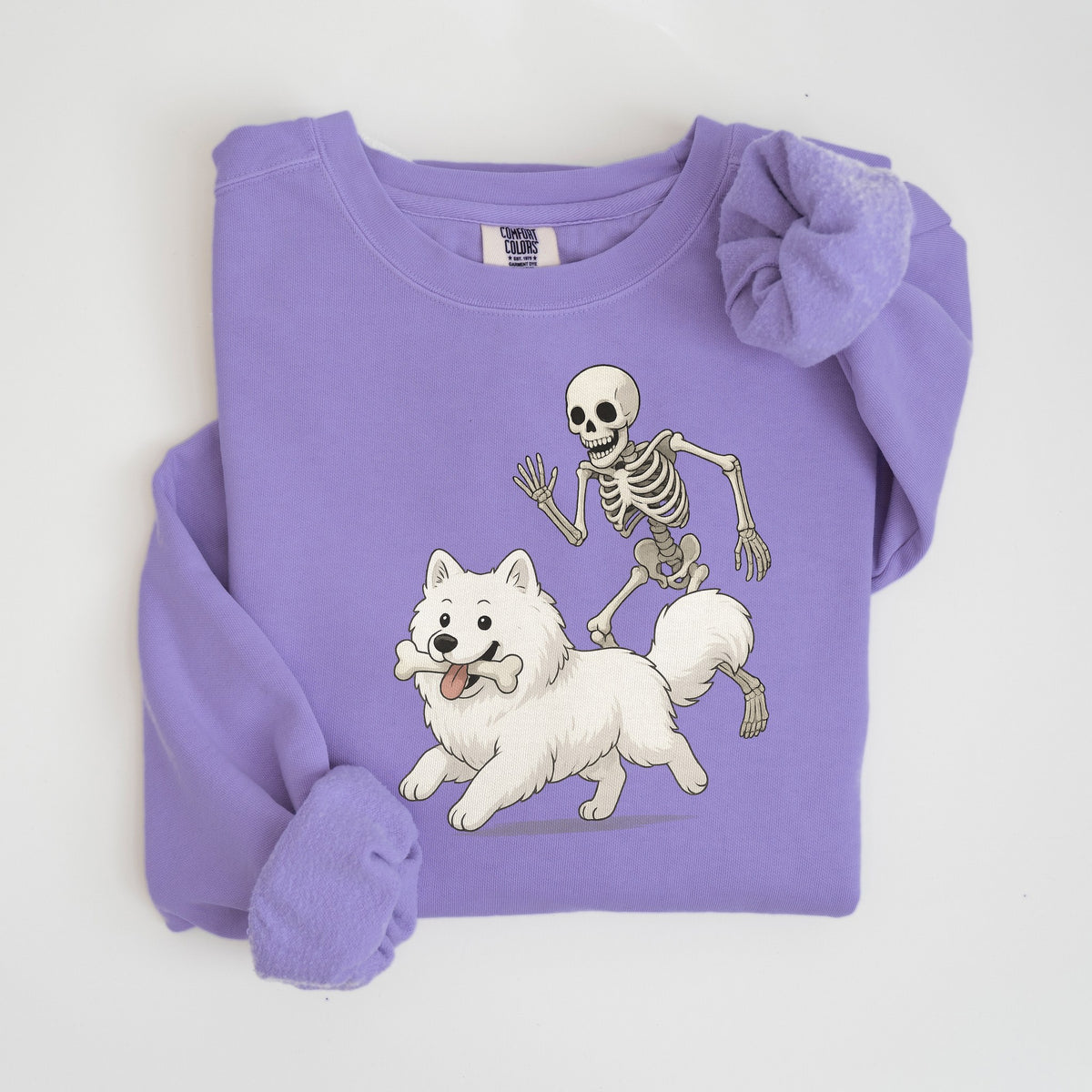 Bone Thief - Samoyed - Comfort Colors crewneck in Violet
