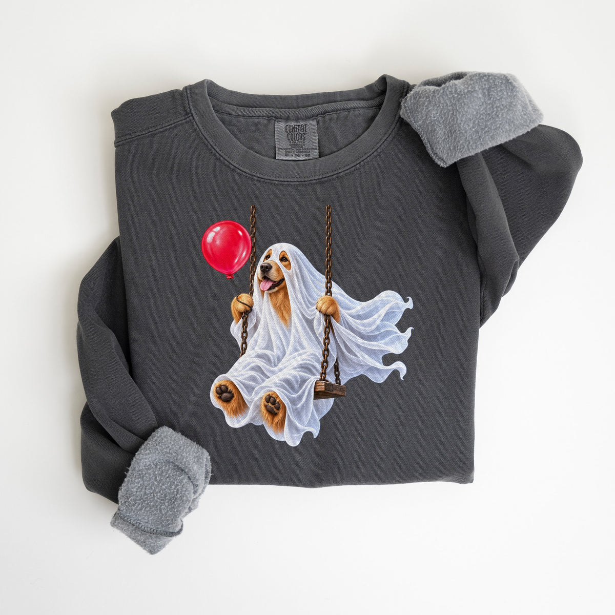 Ghost Golden Retriever - Comfort Colors crewneck in Pepper