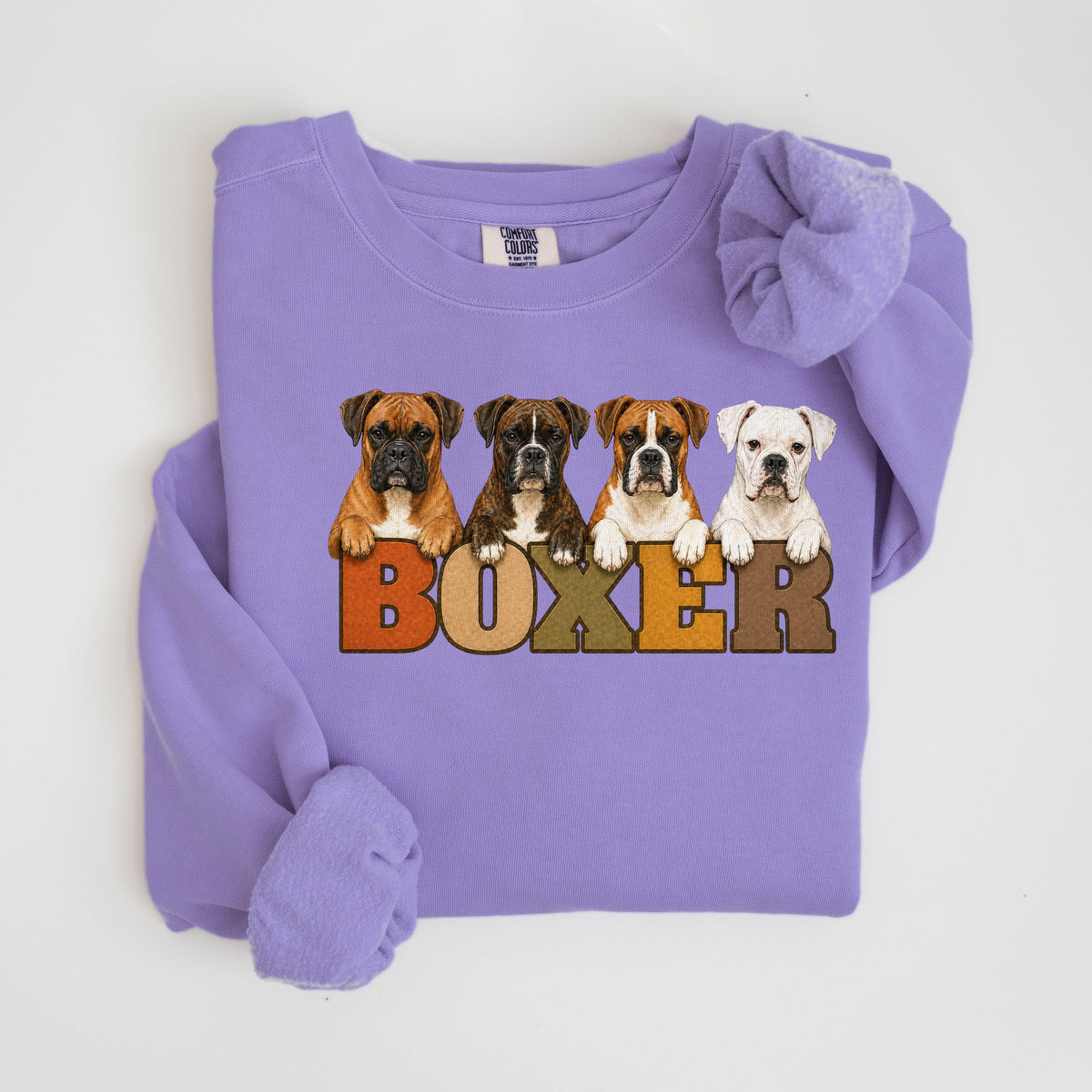 Boxer Lineup - Comfort Colors crewneck in Violet