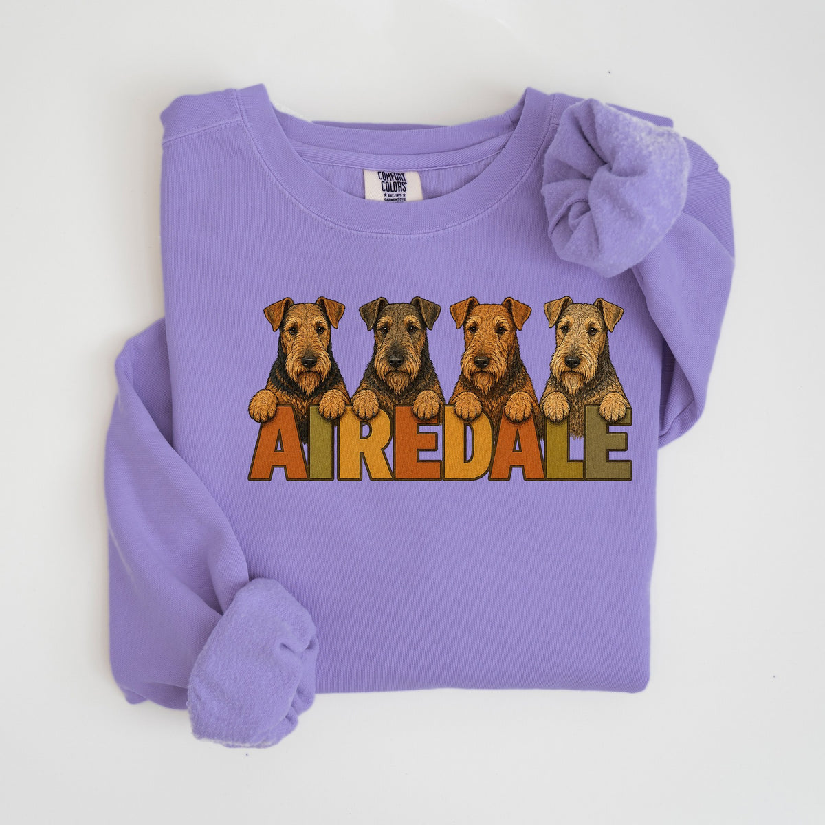 Airedale Lineup - Comfort Colors crewneck in Violet