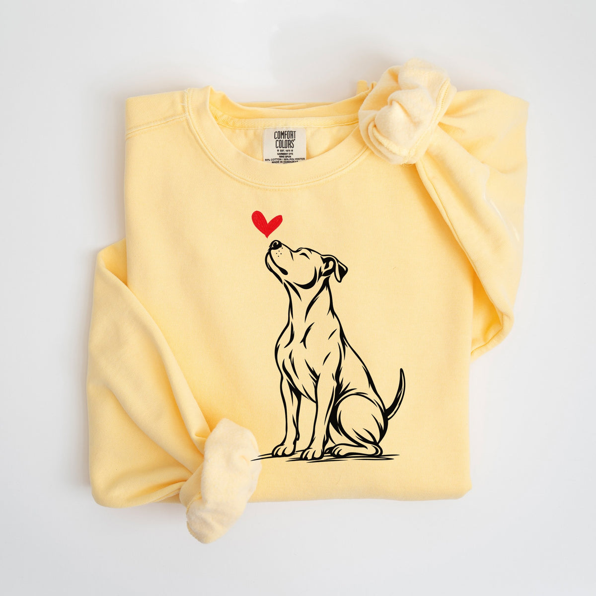 Pit Bull Heart - Comfort Colors crewneck in Butter