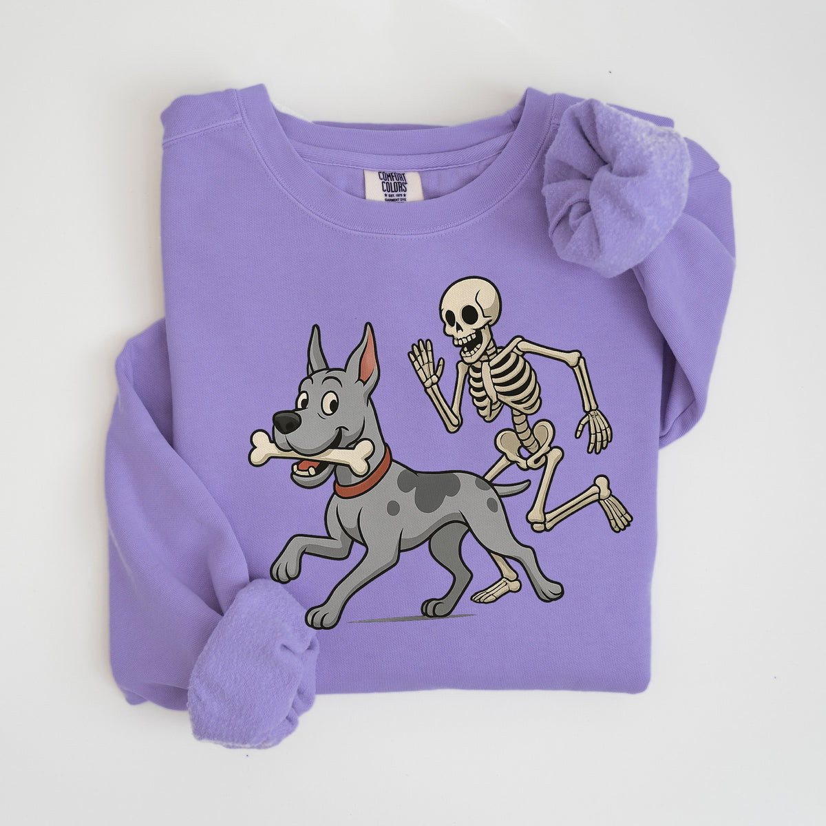 Bone Thief - Great Dane - Comfort Colors crewneck in Violet