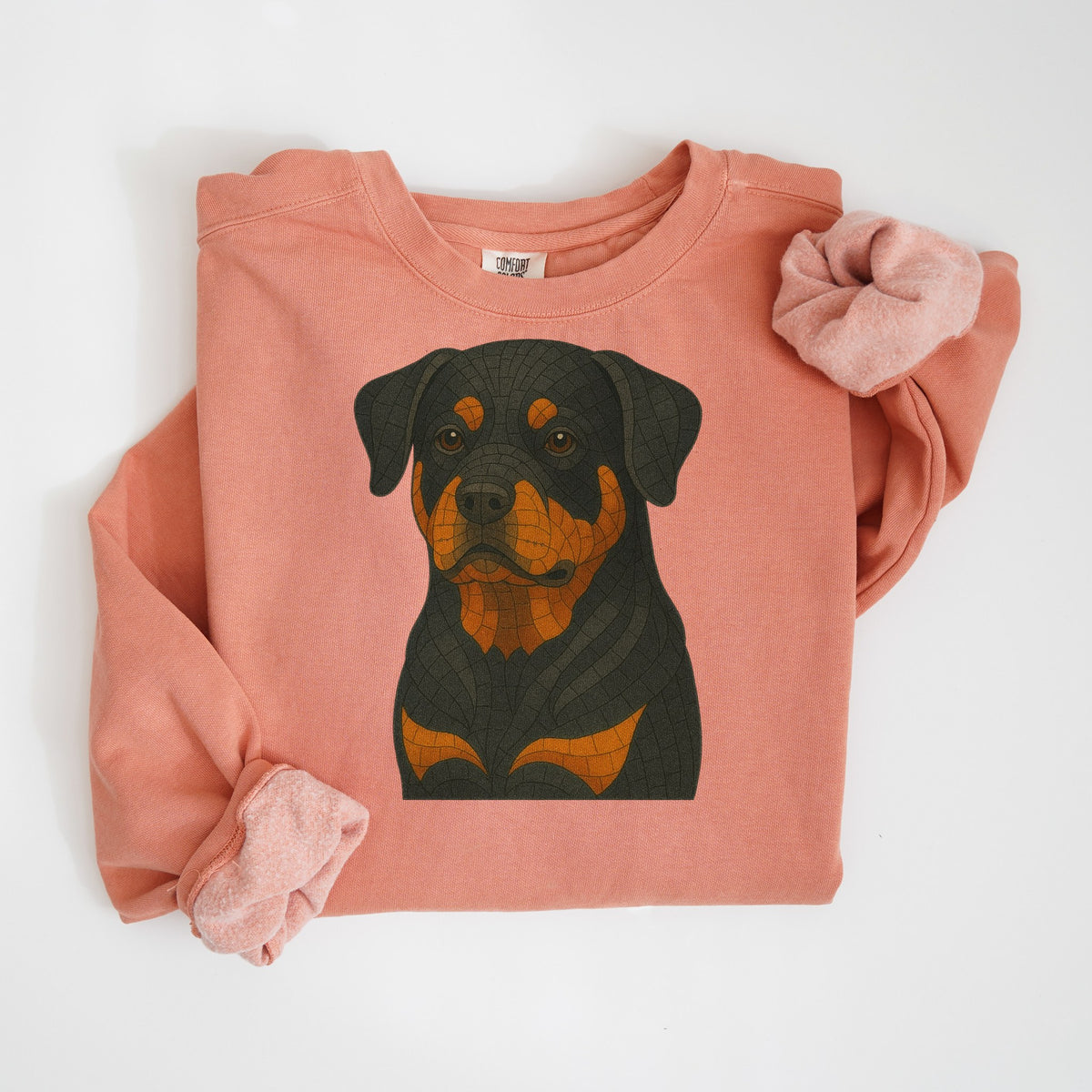 Rottweiler Mosaic - Comfort Colors crewneck in Terracotta