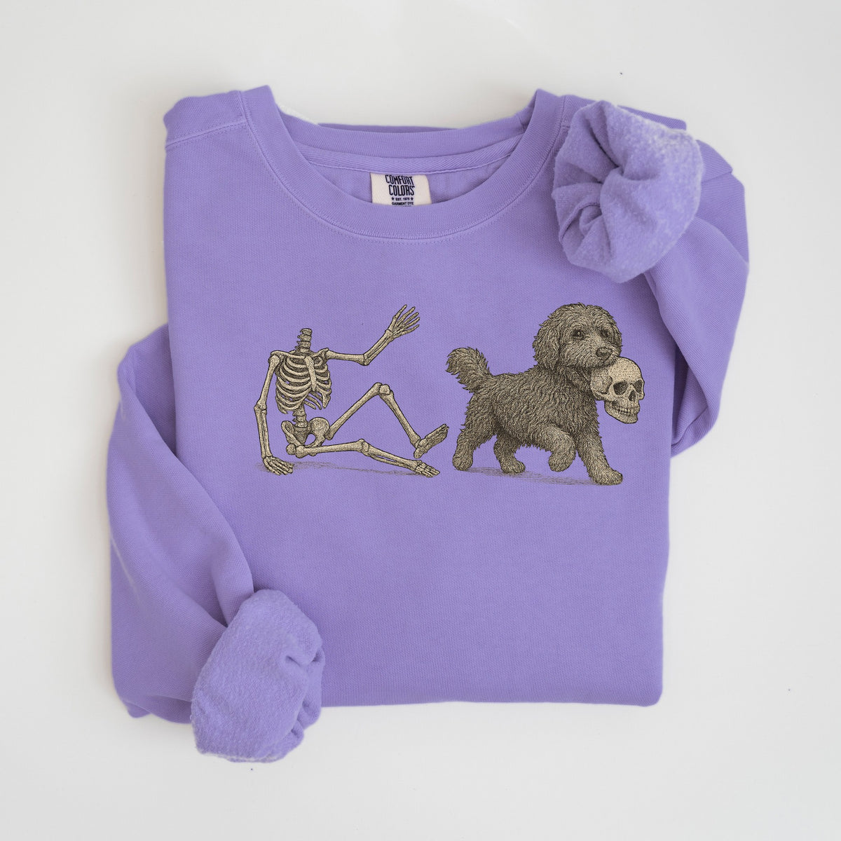 Lost Your Head - Gray Doodle - Comfort Colors crewneck in Violet