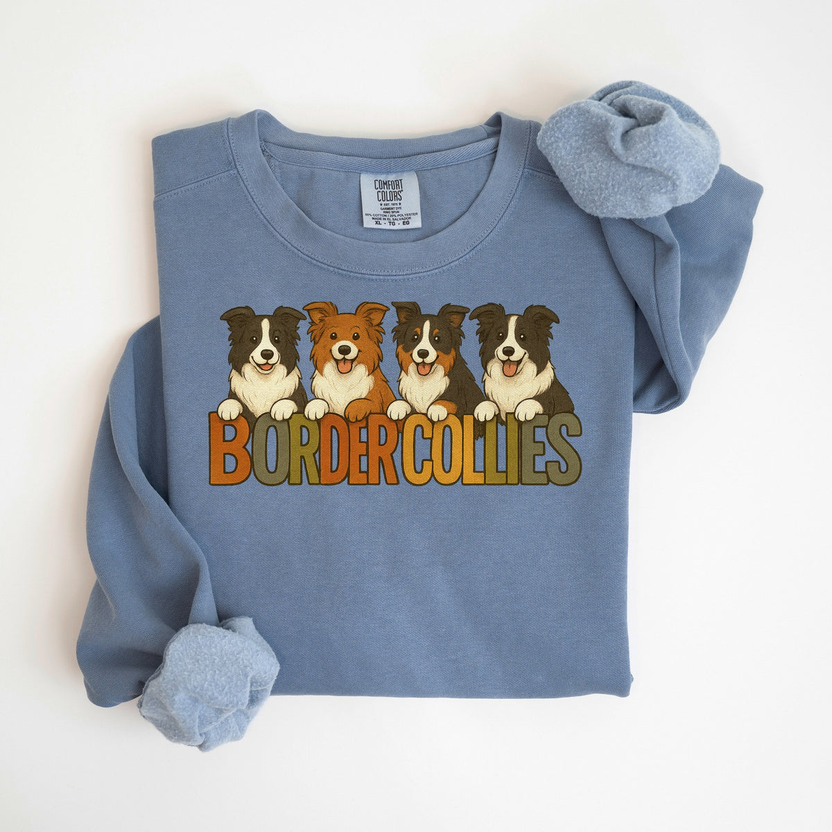 Border Collie Lineup - Comfort Colors crewneck in Blue Jean