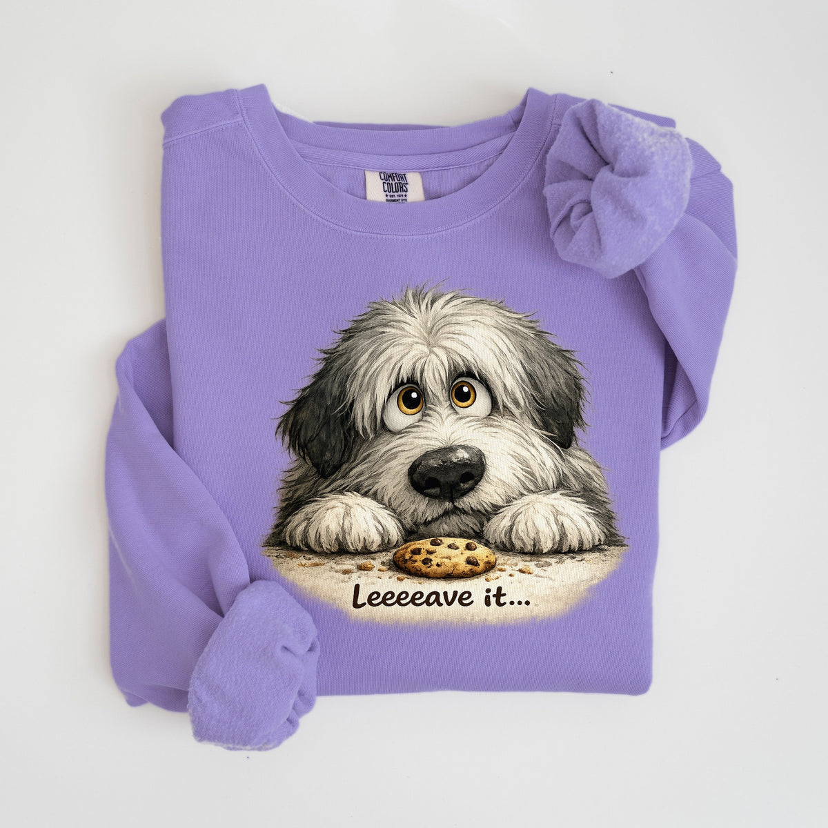 Leave It... - Sheepdog - Comfort Colors crewneck in Violet