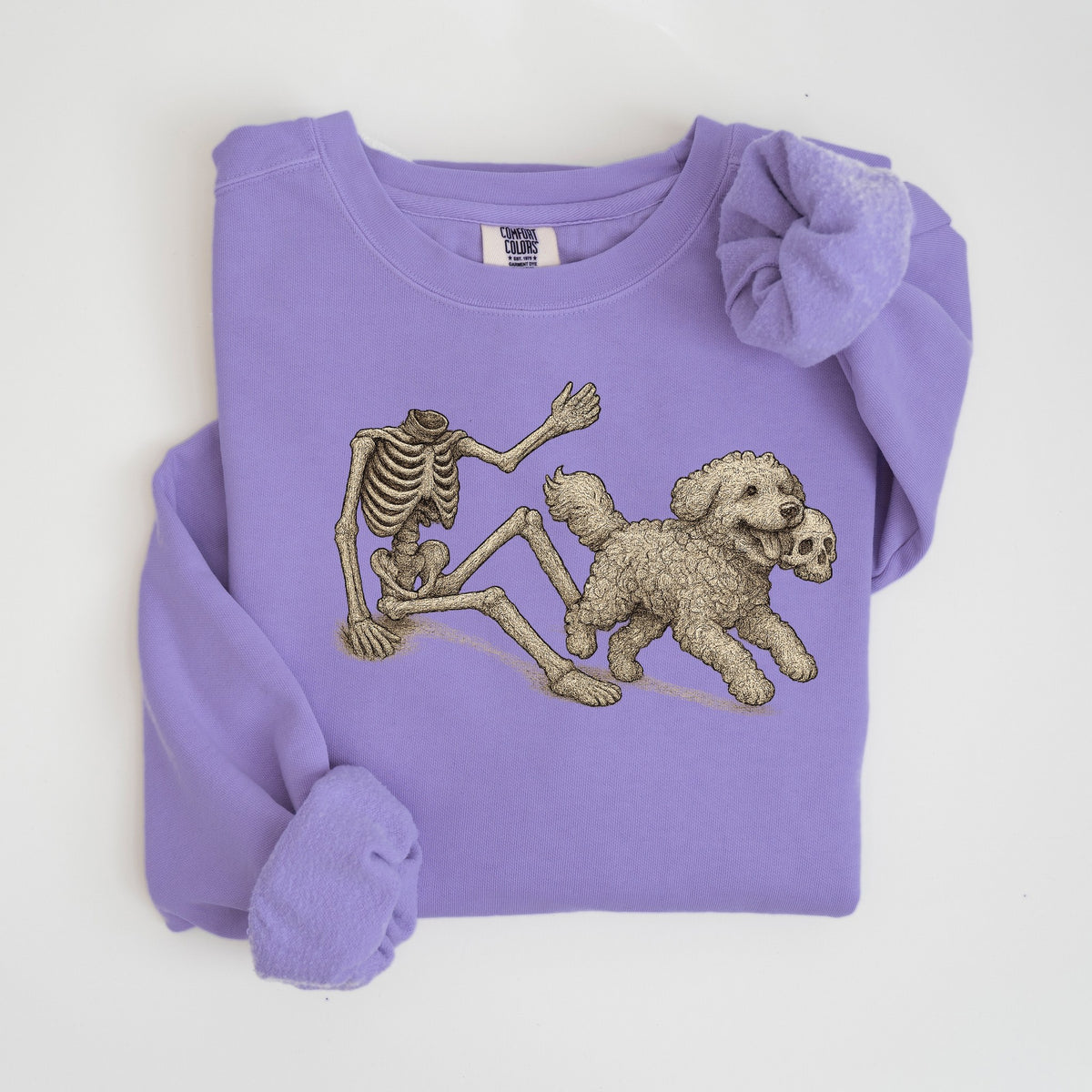 Lost Your Head - Cream Doodle - Comfort Colors crewneck in Violet