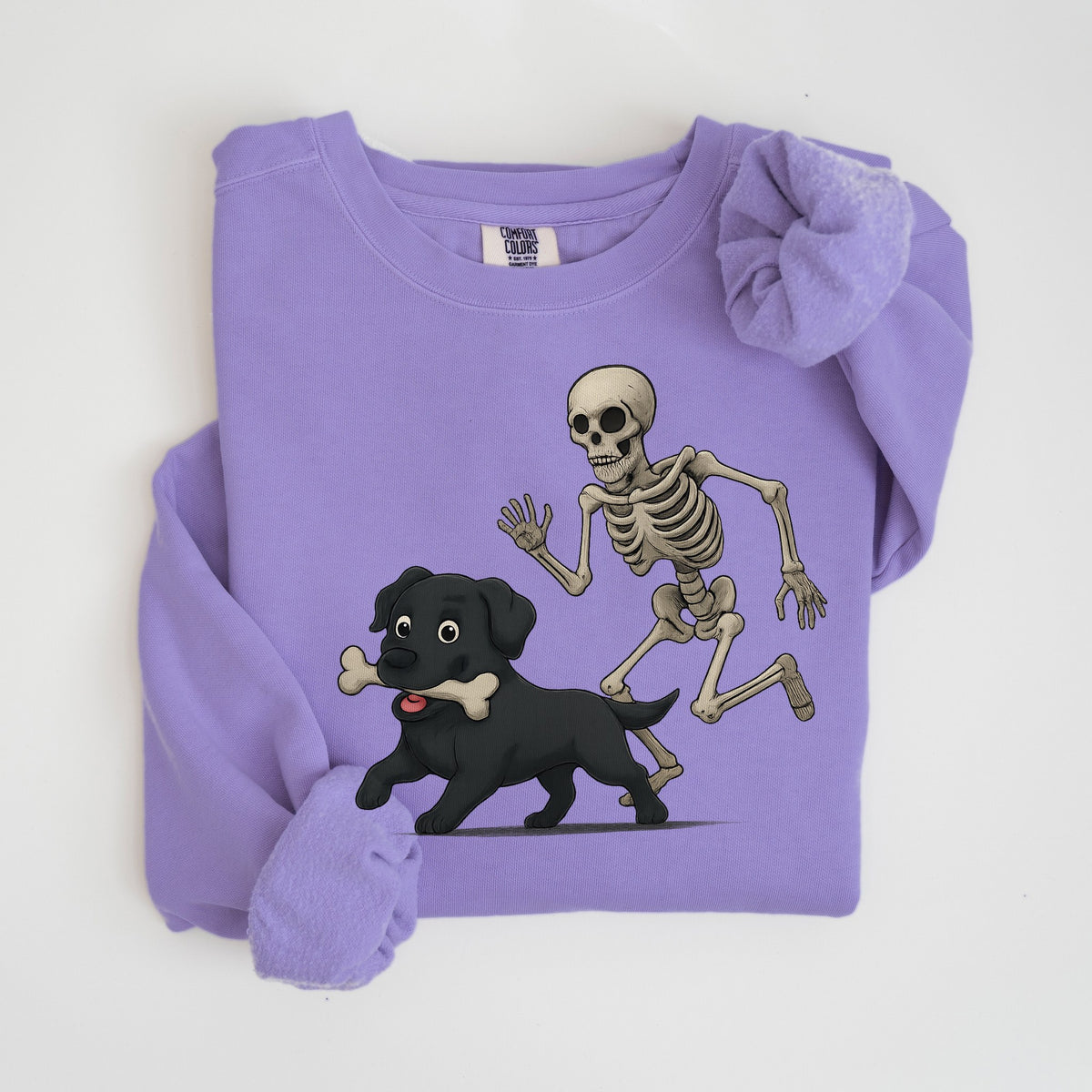 Bone Thief - Black Lab - Comfort Colors crewneck in Violet