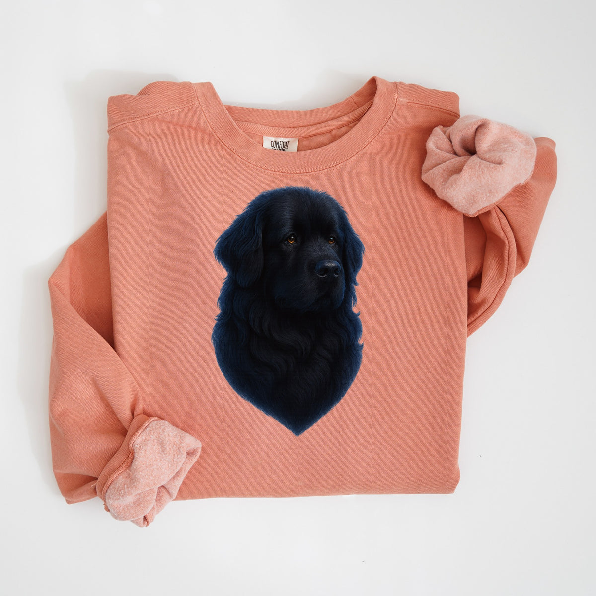 Newfoundland Painted Portrait - Comfort Colors crewneck in Terracotta