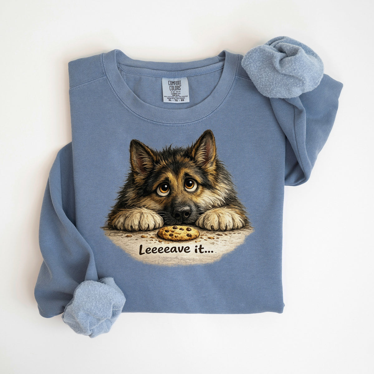 Leave It... - German Shepherd - Comfort Colors crewneck in Blue Jean