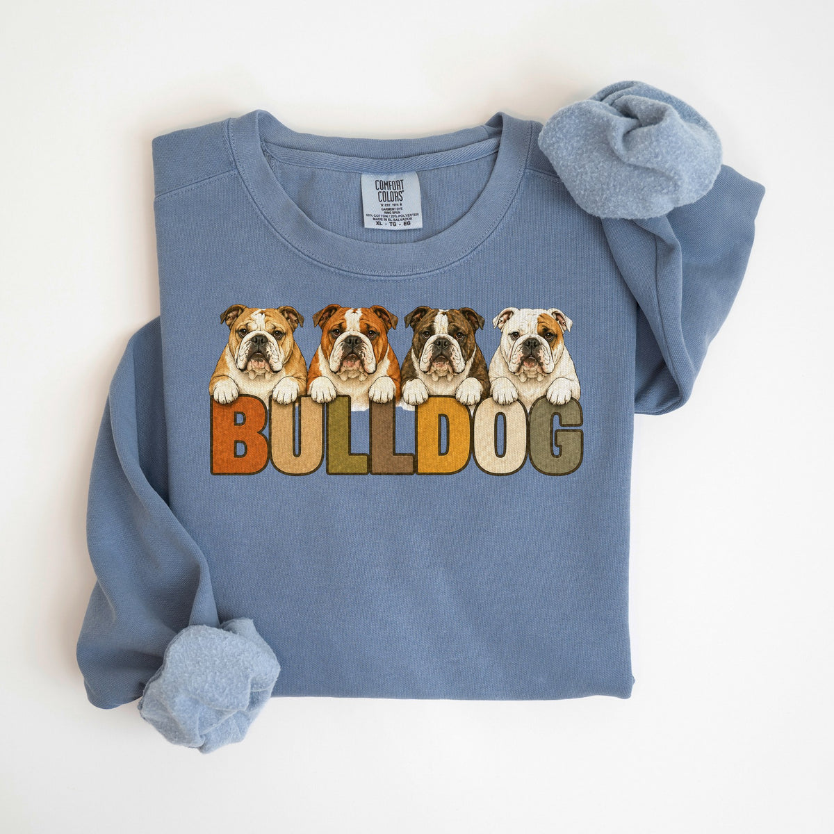 Bulldog Lineup - Comfort Colors crewneck in Blue Jean
