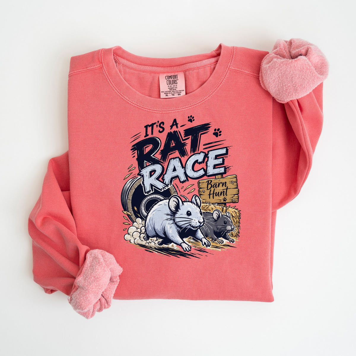 It's a Rat Race - Barn Hunt Rats - Comfort Colors crewneck in Watermelon