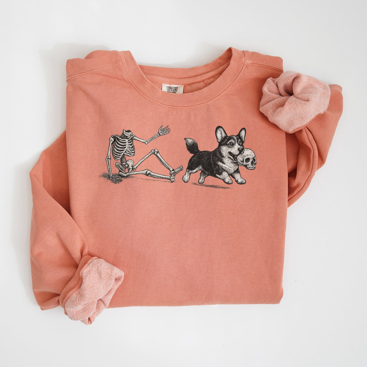 Lost Your Head - Cardigan Corgi - Comfort Colors crewneck in Terracotta