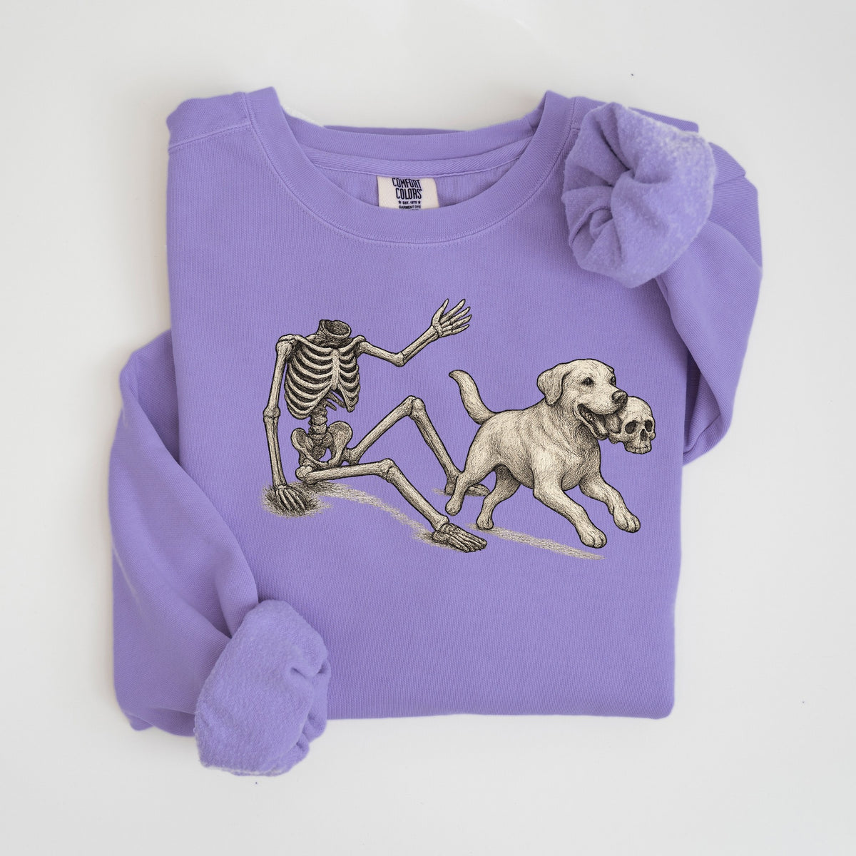 Lost Your Head - Yellow Lab - Comfort Colors crewneck in Violet