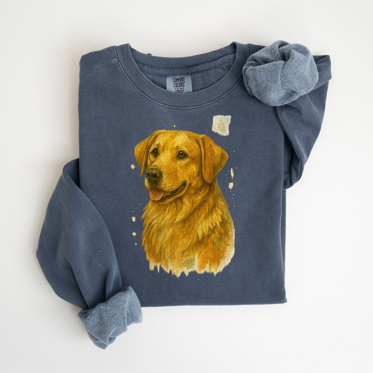 Labrador Retriever Watercolor - Comfort Colors crewneck in Denim