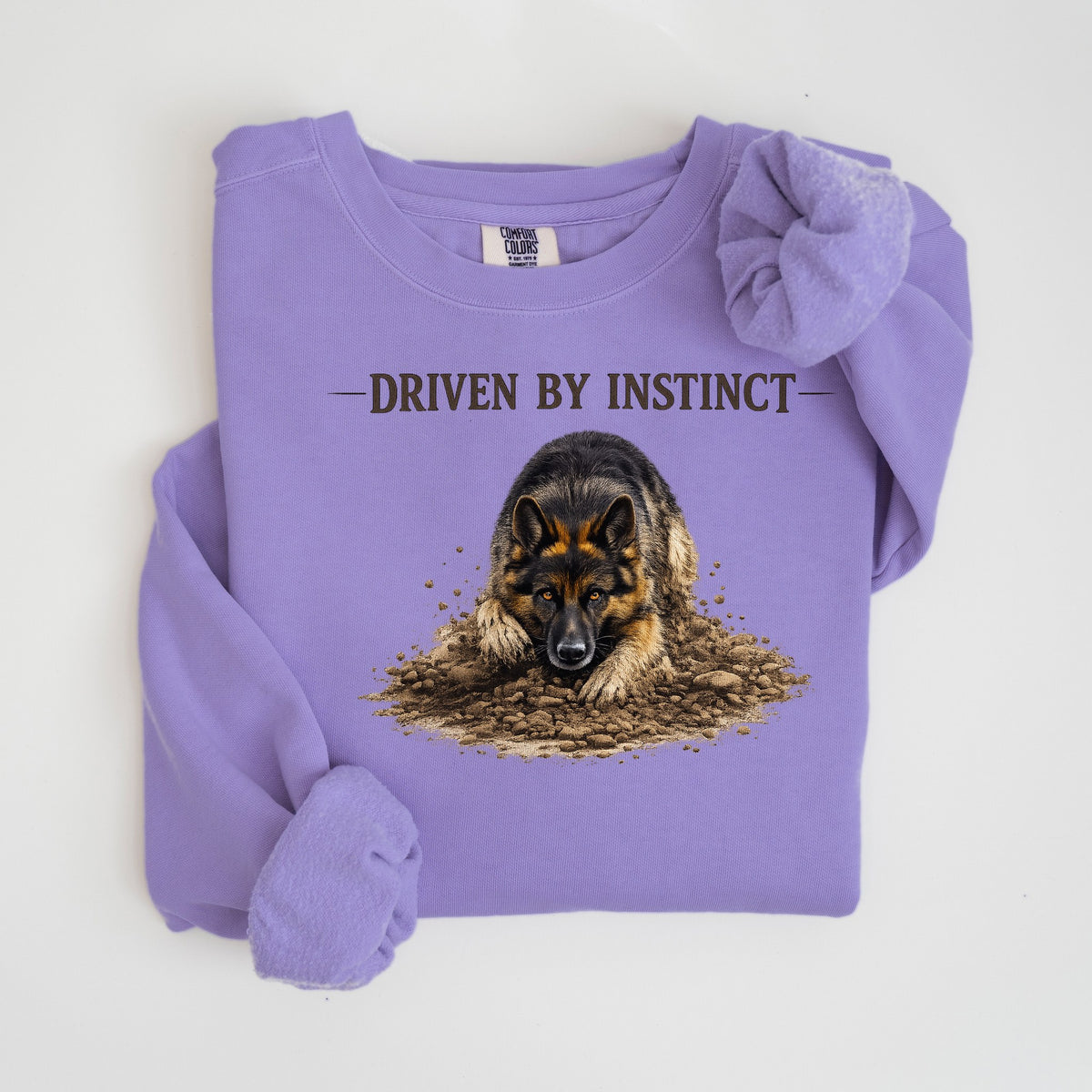 Driven by Instinct - German Shepherd - Comfort Colors crewneck in Violet