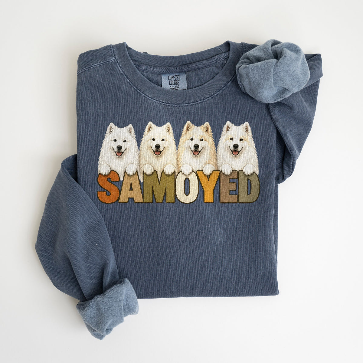 Samoyed Lineup - Comfort Colors crewneck in Denim